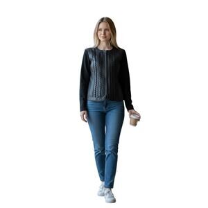 Vintage leather /Rayan Jacket Women's Size 18-20 Nygard Collection mix -media